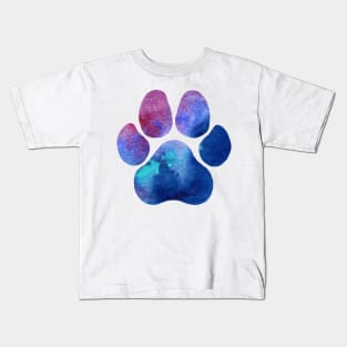 Blue and Purple Paw Print Kids T-Shirt